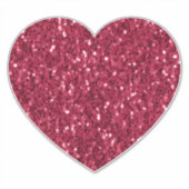 Donkerroze rood magenta faux fonkelt glitters hart sticker (Voorkant)