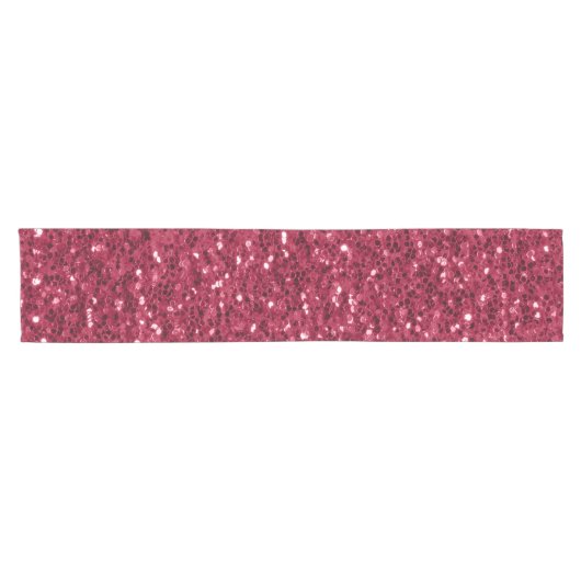 Donkerroze rood magenta faux fonkelt glitters korte tafelloper (Horizontaal)