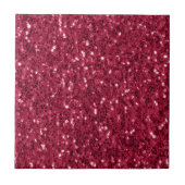 Donkerroze rood magenta faux fonkelt glitters tegeltje (Voorkant)
