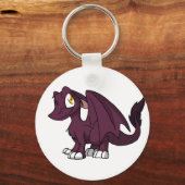 Donkerroze SD-mestdraak Sleutelhanger (Voorkant)