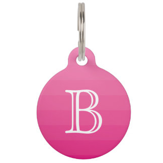 Donkerroze Shades Monogram Initiaal Huisdierpenning
