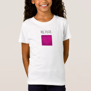 Donkerroze shirt voor het meisje met eikel, aangep