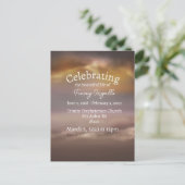 Donkerroze strand viering van het leven briefkaart (Staand voorkant)