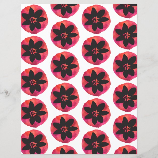 Donkerroze tropisch verfpatroon (Voorkant)