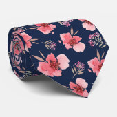 Donkerroze Waterverf patroon Stropdas (Opgerold)