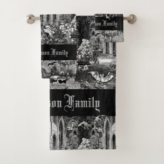 Donkerste Gotische Vampieren Crypt Graves Bats Got Bad Handdoek (Insitu)