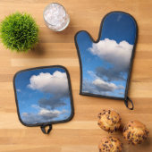 Donkerwitte wolken ovenwant & pannenlap set (Top down)