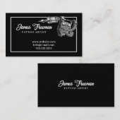 Donkerzwarte en witte Tattoo Visitekaartje (Voorkant / Achterkant)