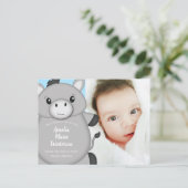 Donkey Baby shower Blue Briefkaart (Staand voorkant)