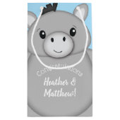 Donkey Baby shower Blue Klein Cadeauzakje (Achterkant)