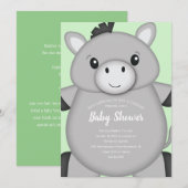 Donkey Baby shower Green Kaart (Voorkant / Achterkant)