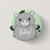 Donkey Baby shower Green Ronde Button 3,2 Cm (Voorkant)