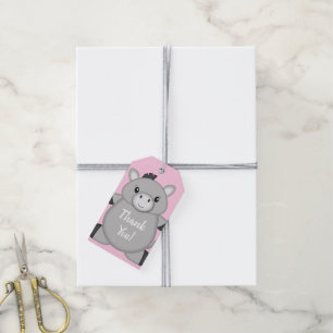 Donkey Baby shower Roze Cadeaulabel