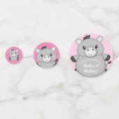 Donkey Baby shower Roze Confetti (Voorkanten)