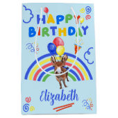 Donkey Birthday Gift Bag in Blue Medium Cadeauzakje (Voorkant)