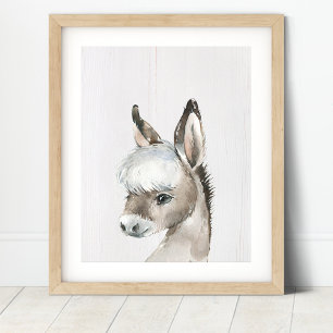 Donkey Boerderij Nursery Art Print