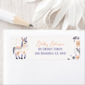 Donkey Boho Perzik Lavendel Floral Design - Etiket (Insitu)