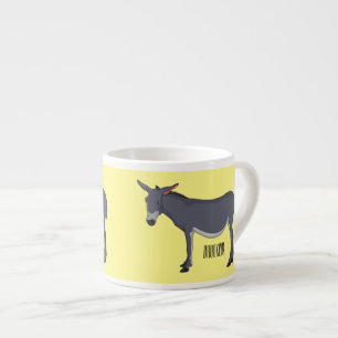 Donkey cartoon illustratie espresso kop