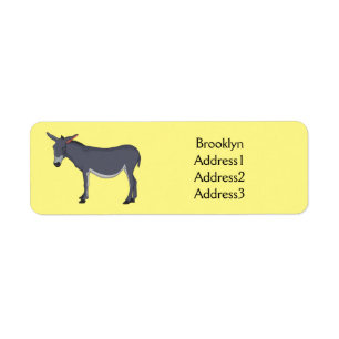 Donkey cartoon illustratie etiket
