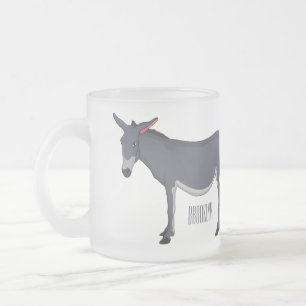 Donkey cartoon illustratie matglas koffiemok