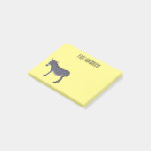 Donkey cartoon illustratie post-it® notes (Schuin)