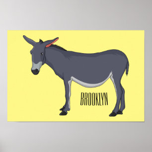 Donkey cartoon illustratie poster