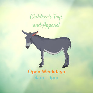 Donkey cartoon illustratie raamsticker