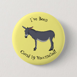 Donkey cartoon illustratie ronde button 5,7 cm