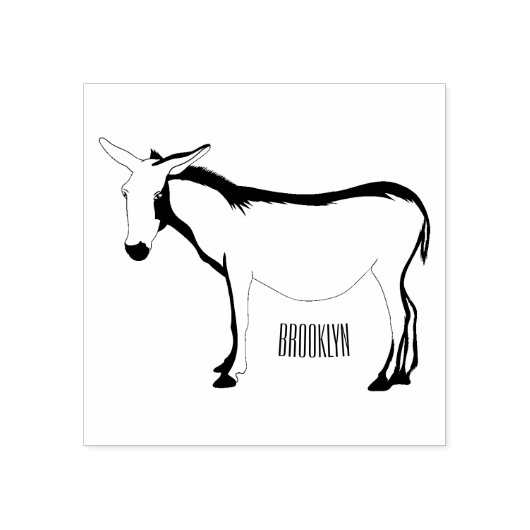 Donkey cartoon illustratie 	rubberstempel (Afrduk)