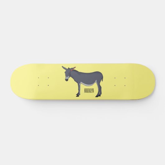 Donkey cartoon illustratie skateboard (Horizontaal)