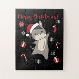 Donkey Christmas Donkeys Winter Animals Legpuzzel