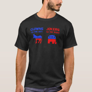 Donkey Clowns naar links Elephant Jokers naar de R T-shirt