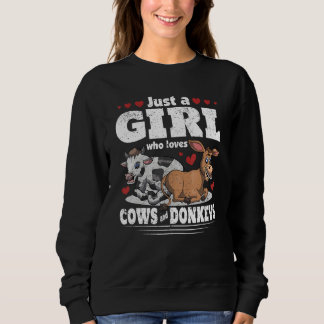 Donkey Cow Farmer Farm Animal  Girls Women Farmer  Trui