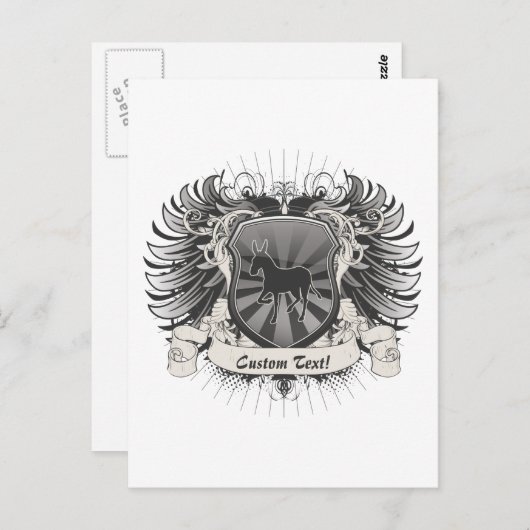 Donkey Crest Briefkaart (Voorkant / Achterkant)