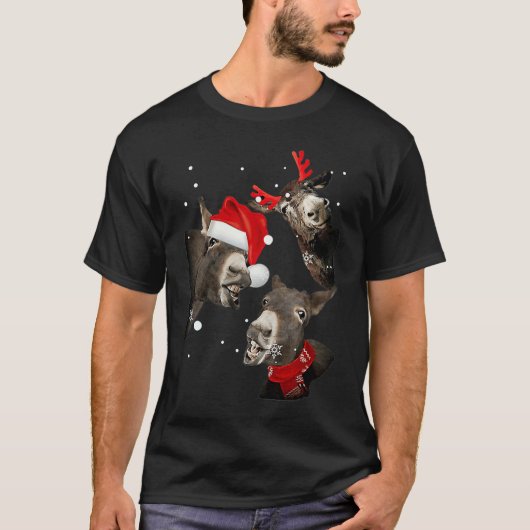 Donkey cute xmas santa t-shirt (Voorkant)