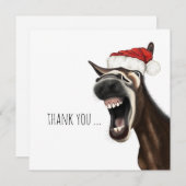 Donkey de Noël, cartes à Merci plat (Devant / Derrière)