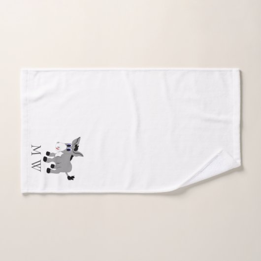 Donkey Design Monogrammed (Serviette à main)