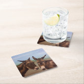 Donkey Double Vierkante Kartonnen Onderzetter (Insitu)