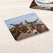 Donkey Double Vierkante Kartonnen Onderzetter (Schuin)