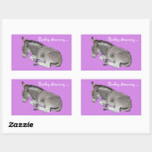 Donkey droomt schattige baby ezel rechthoekige sticker (Vel)