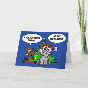 Donkey & Elephant Funny politieke kerstkaart Feestdagen Kaart