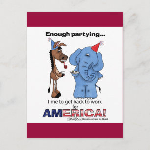 Donkey en Elephant genoeg Partnerschap! Uitnodiging Briefkaart