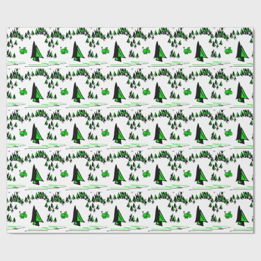 Donkey en kerstboom cadeaupapier (Vlak)