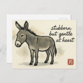 Donkey Etegami Postcard Briefkaart (Voorkant / Achterkant)