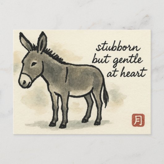 Donkey Etegami Postcard Briefkaart (Voorkant)