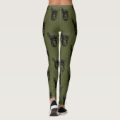Donkey Face Stamp Olive Leggings (Achterkant)