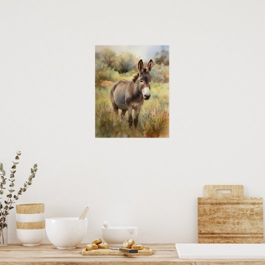 Donkey Farm Animal Art Imprimer Poster (Cuisine)