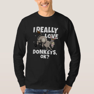 Donkey Farmer Donkey Mule, ik hou echt van Donkeys T-shirt