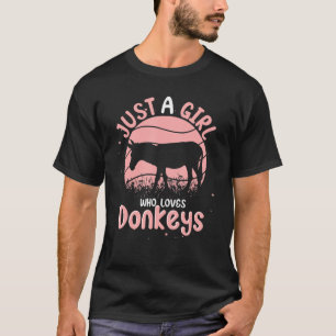 Donkey Farmer Women Girls Boerderij Animal Donkey T-shirt