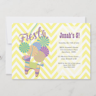Donkey Fiesta Pinata Kinder Chevron Birthday Party Kaart